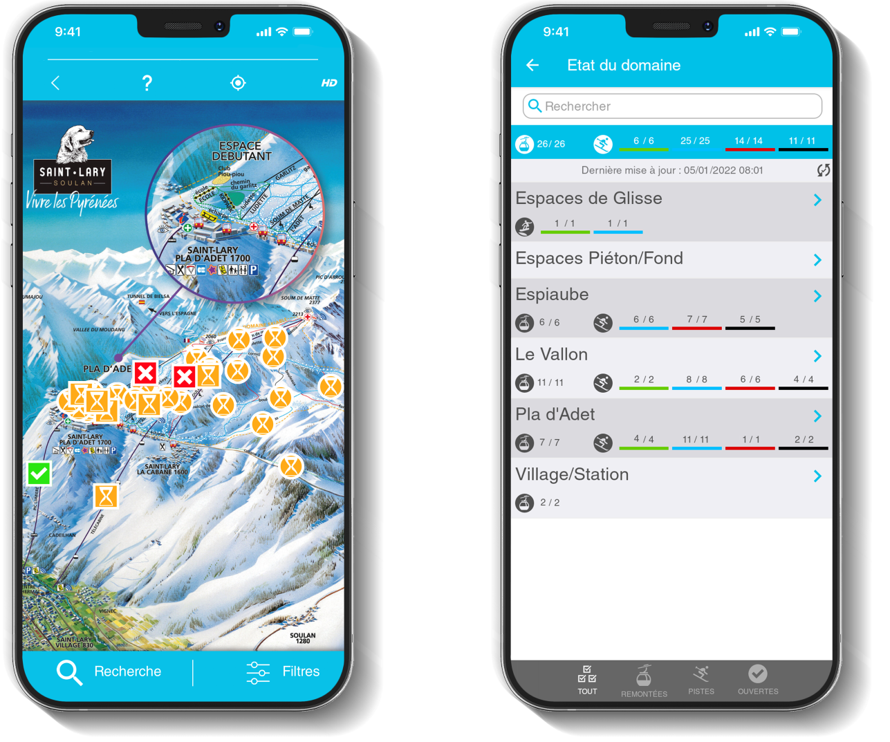 plan des pistes / ouverture des pistes