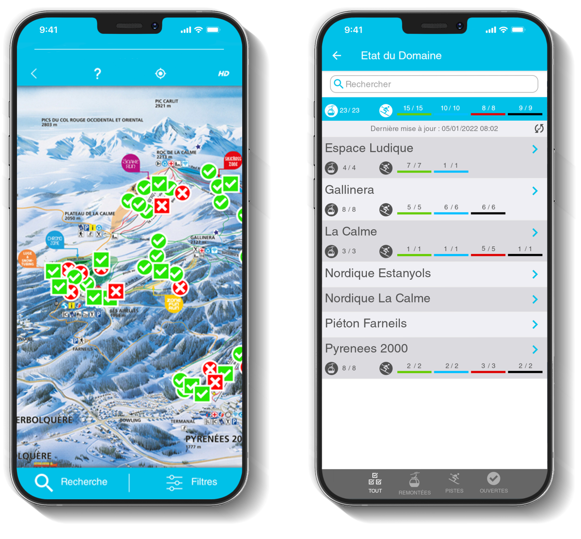 plan des pistes / ouverture des pistes